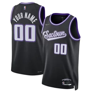 Sacramento Kings Nike 2021/22 Swingman Custom Jersey City Elegant Edition Black Great for Fans