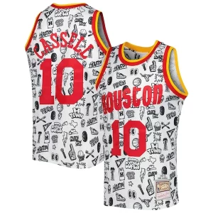 Sam Cassell Houston Rockets 1993/94 Hardwood Classics Doodle Swingman Fabulous Jersey White Great for Fans