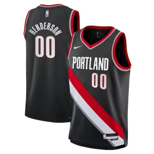 Scoot Henderson Portland Trendy Trail Blazers Nike Youth Swingman Jersey Icon Edition Black Perfect for Game Day