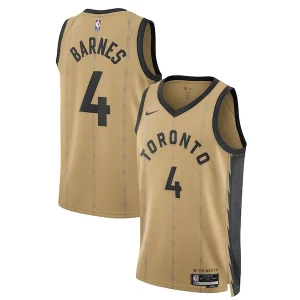 Scottie Barnes Toronto Raptors Nike Unisex 2023/24 Swingman Jersey Gold City Trendy Edition Ideal for Collectors