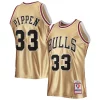 Scottie Pippen Chicago Bulls 75th Anniversary Unique 1997/98 Hardwood Classics Swingman Jersey Gold Great for Fans