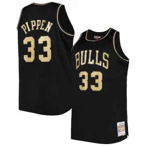 Scottie Pippen Chicago Bulls Big & Stylish Tall Hardwood Classics 1997/98 Swingman Jersey Black for Basketball Enthusiasts