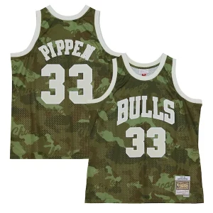 Scottie Pippen Chicago Bulls Hardwood Classics 1997/98 Ghost Green Swingman Jersey Camo Stylish Great for Fans