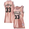 Scottie Pippen Chicago Bulls Women's Gorgeous 75th Anniversary Rose Gold 1997 Swingman Jersey Pink Ideal for Collectors