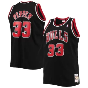 Scottie Premium Pippen Chicago Bulls Big & Tall Hardwood Classics Swingman Jersey Black/Red Perfect for Game Day