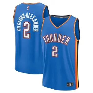 Shai Stylish Gilgeous Alexander Oklahoma City Thunder Fast Break Replica Player Jersey Icon Edition Blue for Basketball Enthusiasts