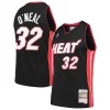 Shaquille Fabulous O'Neal Miami Heat Hardwood Classics Swingman Jersey Black for Basketball Enthusiasts