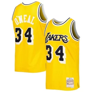 Shaquille O'Neal Los Angeles Fabulous Lakers 1996/97 Hardwood Classics Off Court Swingman Jersey Yellow Ideal for Collectors