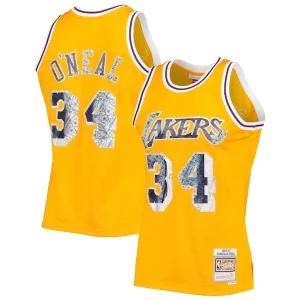 Shaquille O'Neal Los Angeles Lakers 1996 97 Hardwood Classics NBA 75th Anniversary Diamond Swingman Chic Jersey Gold for Basketball Enthusiasts