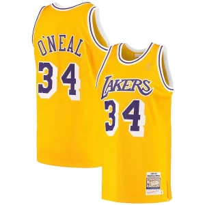 Shaquille O'Neal Los Angeles Lakers 1996/97 Elegant Hardwood Classics Authentic Jersey Gold Ideal for Collectors