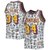 Shaquille O'Neal Los Angeles Lakers 1996/97 Hardwood Classics Doodle Swingman Jersey White Premium Great for Fans