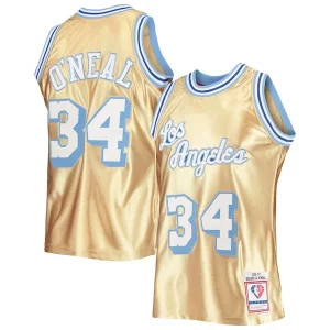 Shaquille O'Neal Los Angeles Lakers 75th Anniversary 1996/97 Hardwood Premium Classics Swingman Jersey Gold for Basketball Enthusiasts