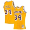Shaquille O'Neal Los Angeles Lakers Fabulous 1996/97 Hardwood Classics Swingman Jersey Gold/Purple/Royal Perfect for Game Day