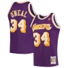 Shaquille O'Neal Los Angeles Lakers Hardwood Classics Swingman Eye - catching Jersey Purple/Royal/Gold Great for Fans