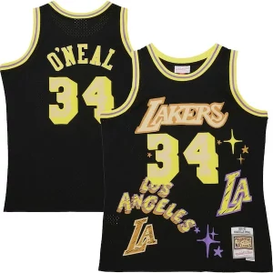 Shaquille O'Neal Los Angeles Lakers Premium 1996/97 Swingman Sidewalk Sketch Jersey Black Ideal for Collectors