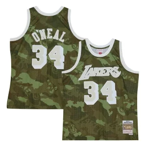 Shaquille O'Neal Los Angeles Lakers Premium Hardwood Classics 1996/97 Ghost Green Swingman Jersey Camo Ideal for Collectors