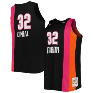 Shaquille O'Neal Miami Heat Big & Tall Hardwood Classics 2005/06 Swingman Jersey Trendy Black Ideal for Collectors