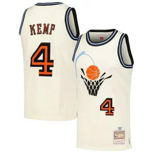 Shawn Kemp Cleveland Cavaliers Fabulous Chainstitch Swingman Jersey Cream Must - Have for Jerseys Lovers