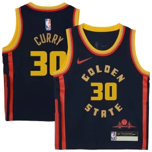 Stephen Curry Golden State Warriors Nike Elegant Preschool 2024/25 Swingman Player Jersey City Edition Navy for Basketball Enthusiasts