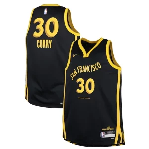 Stephen Curry Golden State Warriors Nike Unique Youth Swingman Replica Jersey City Edition Black for Basketball Enthusiasts