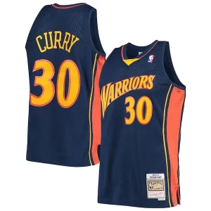Stephen Curry Golden State Warriors Trendy Hardwood Classics Swingman Jersey Navy/White for Basketball Enthusiasts