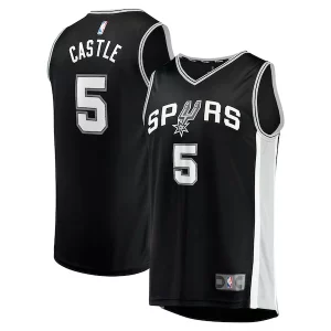 Stephon Castle San Antonio Spurs 2024 NBA Draft Fast Break Player Chic Jersey Icon Edition Black Perfect for Game Day