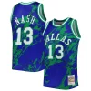 Steve Nash Dallas Mavericks 1998/99 Hardwood Classics Marble Swingman Jersey Stylish Blue Must - Have for Jerseys Lovers