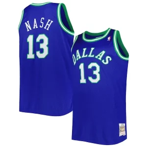 Steve Nash Dallas Mavericks Big Chic & Tall Hardwood Classics 1998/99 Swingman Jersey Blue for Basketball Enthusiasts