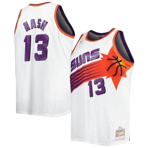 Steve Nash Phoenix Suns Big & Tall Hardwood Classics 1996/97 Swingman Jersey Elegant White/Black for Basketball Enthusiasts