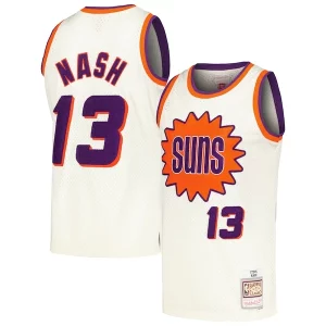 Steve Nash Phoenix Suns Chic Chainstitch Swingman Jersey Cream Ideal for Collectors