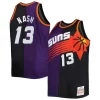 Steve Nash Stylish Phoenix Suns Big & Tall Hardwood Classics 1996/97 Split Swingman Jersey Purple/Black for Basketball Enthusiasts