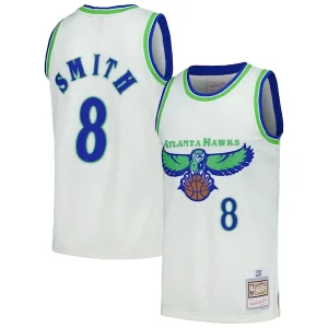 Steve Smith Atlanta Hawks Chainstitch Swingman Jersey Gorgeous Cream Ideal for Collectors