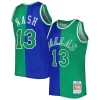 Steve Unique Nash Dallas Mavericks Hardwood Classics 1998/99 Split Swingman Jersey Blue/Green for Basketball Enthusiasts