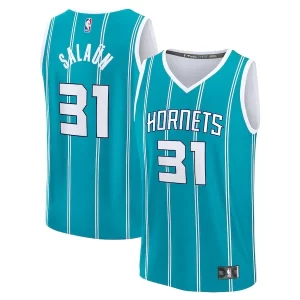 Tidjane Salaun Charlotte Hornets 2024 NBA Draft Fast Break Player Jersey Icon Eye - catching Edition Teal Ideal for Collectors