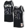 Tim Duncan San Antonio Chic Spurs 1998/99 Hardwood Classics Off Court Swingman Jersey Black for Basketball Enthusiasts