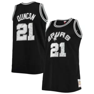 Tim Duncan San Antonio Spurs Big & Stylish Tall 1998/99 NBA 75th Anniversary Diamond Swingman Jersey Black Perfect for Game Day