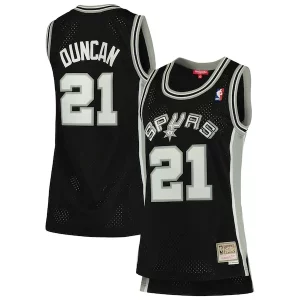Tim Duncan San Antonio Spurs Women's 1998/99 Hardwood Classics Premium Swingman Jersey Black Great for Fans