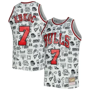 Toni Kukoc Chicago Bulls 1997/98 Hardwood Classics Doodle Swingman Jersey White Chic Must - Have for Jerseys Lovers