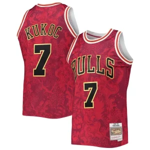 Toni Kukoc Chicago Bulls Hardwood Classics 1997/98 Eye - catching Lunar New Year Swingman Jersey Red Ideal for Collectors