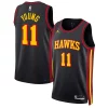 Trae Young Atlanta Gorgeous Hawks Jordan Brand Unisex Swingman Jersey Statement Edition Black Ideal for Collectors