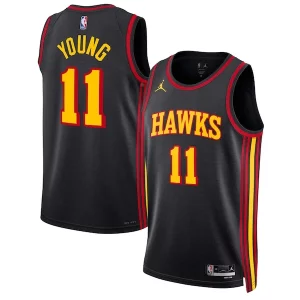 Trae Young Atlanta Gorgeous Hawks Jordan Brand Unisex Swingman Jersey Statement Edition Black Ideal for Collectors