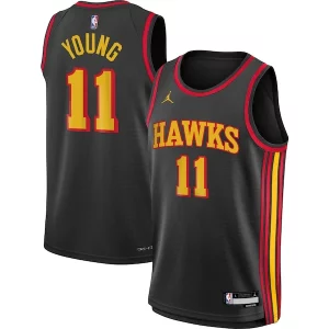 Trae Young Atlanta Hawks Jordan Brand Youth Unique Swingman Jersey Statement Edition Black Perfect for Game Day
