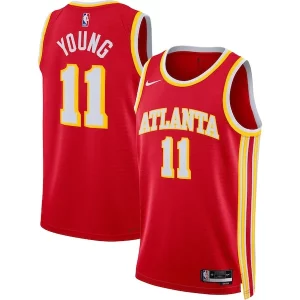 Trae Young Stylish Atlanta Hawks Nike Unisex Swingman Jersey Icon Edition Red/White Great for Fans