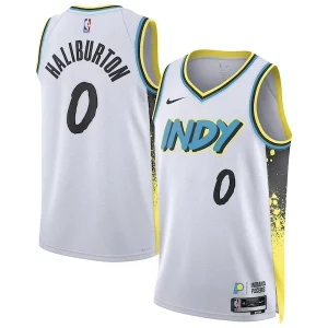 Tyrese Haliburton Indiana Pacers Nike Unisex 2024/25 Swingman Player Jersey City Edition White Eye - catching Great for Fans