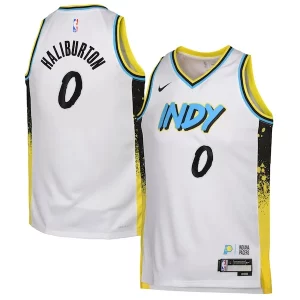 Tyrese Haliburton Indiana Pacers Nike Youth 2024/25 Swingman Player Jersey City Edition White Stylish Must - Have for Jerseys Lovers