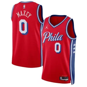 Tyrese Maxey Philadelphia 76ers Jordan Brand Unisex Swingman Jersey Statement Elegant Edition Red Must - Have for Jerseys Lovers