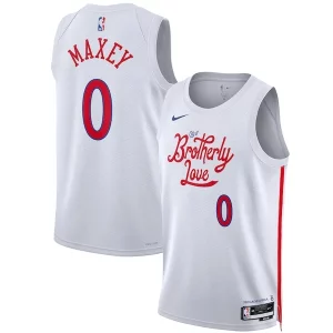 Tyrese Maxey Philadelphia 76ers Nike Unique Unisex 2022/23 Swingman Jersey City Edition White Must - Have for Jerseys Lovers