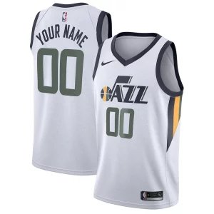 Utah Jazz Nike Swingman Custom Jersey Association Elegant Edition White Perfect for Game Day