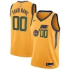 Utah Jazz Nike Swingman Custom Jersey Gorgeous Statement Edition Gold for Basketball Enthusiasts
