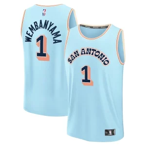 Victor Wembanyama San Antonio Spurs 2024/25 Fast Break Player Jersey Fabulous City Edition Light Blue Great for Fans